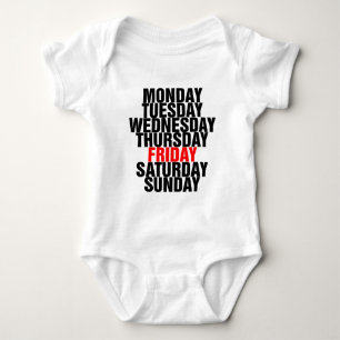 Body Para Bebê Dias da Semana