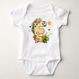 Body Para Bebê Dino Alphabet para Bebês com Nome Começando com E