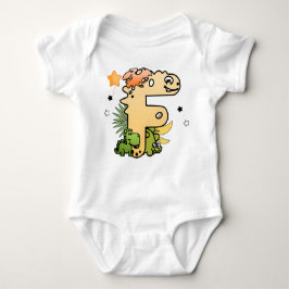 Body Para Bebê Dino Alphabet para Bebês com Nome Começando com F