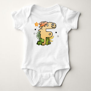 Body Para Bebê Dino Alphabet para Bebês com Nome Começando com F