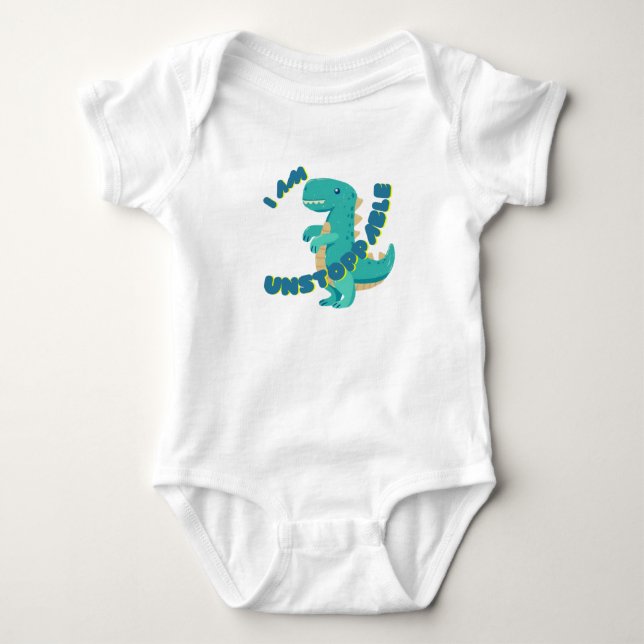 BODY PARA BEBÊ DINO CUTO MOTIVADO - T-REX (Frente)