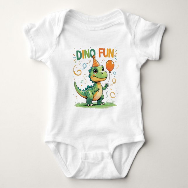 Body Para Bebê Dino Fun Baby Outfit (Frente)