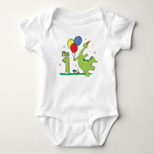 Body Para Bebê Dino Primeiro Aniversário