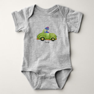 Body Para Bebê Dinosaur engraçado carro antigo menino aniversário