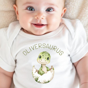 Body Para Bebê Dinossauro Adorável Dinossauro Personalizado Bebê 
