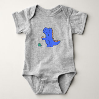 Body Para Bebê Dinossauro Azul Fofo – Desenho Animado Kawaii