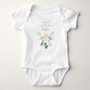 Body Para Bebê Dinossauro Cinto Aquarela Personalizado Bebê