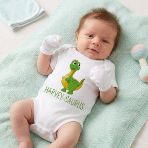Body Para Bebê Dinossauro de Nome Bonito Personalizado