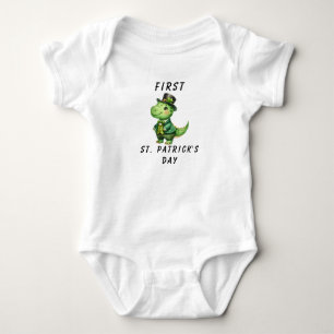 Body Para Bebê Dinossauro do Dia de Patrick, Rua do Bebê de 1rua