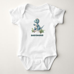 Body Para Bebê Dinossauro Engraçado Cana-de-Água Personalizado