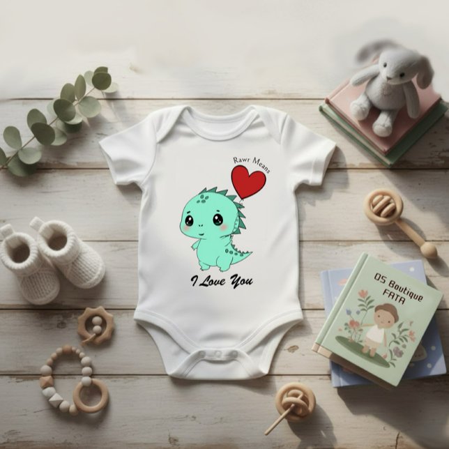 Body Para Bebê Dinossauro Fofo de Hortelã (Criador carregado)