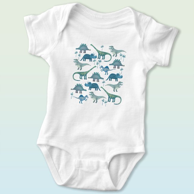 Body Para Bebê Dinossauro Gato (Fun dinosaur  baby bodysuit)