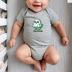Body Para Bebê Dinossauro Ghost Halloween Baby Boy