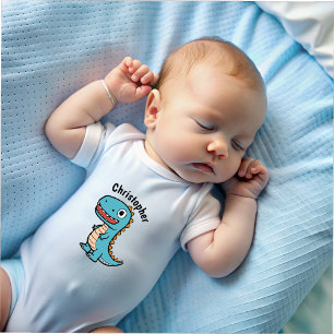 Body Para Bebê Dinossauro Personalizado em Aquarela Divertida