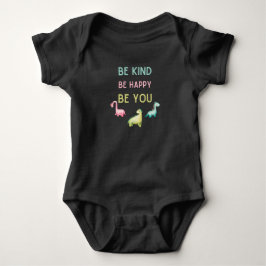 Body Para Bebê Dinossauro seja gentil, seja feliz