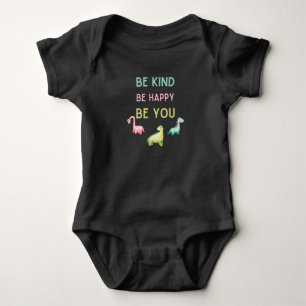 Body Para Bebê Dinossauro seja gentil, seja feliz