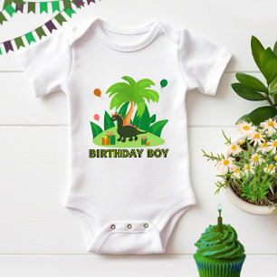 Body Para Bebê Dinossauro verde para festa de aniversário
