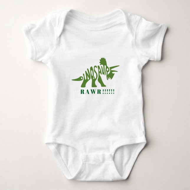 Body Para Bebê Dinossauro Verde RAWR!! (Frente)