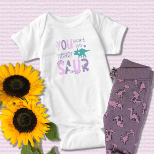 Body Para Bebê Dinossauro Você Faz Meu Coração Saur Menina Fofa
