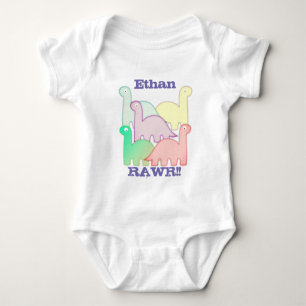 Body Para Bebê Dinossauros bonitos Pastel coloridos