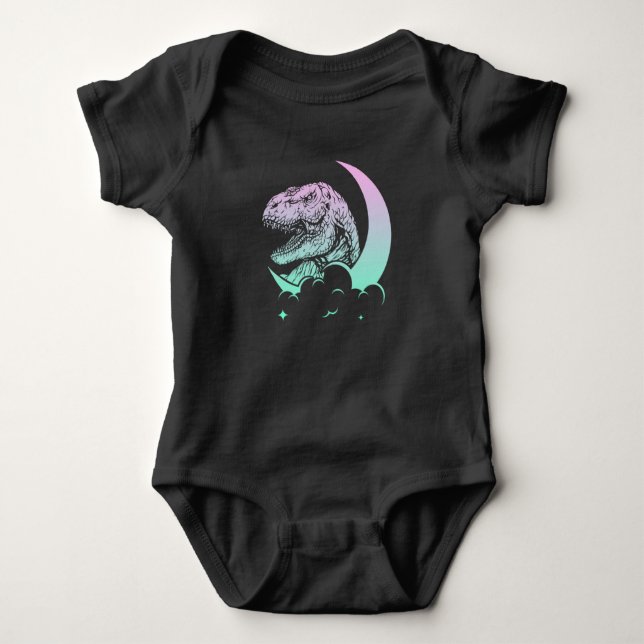 Body Para Bebê Dinossauros da Lua do Gótico Pastel Trex Moon Wicc (Frente)