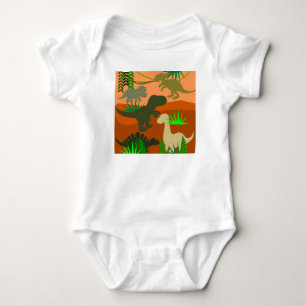 Body Para Bebê Dinossauros na Natureza