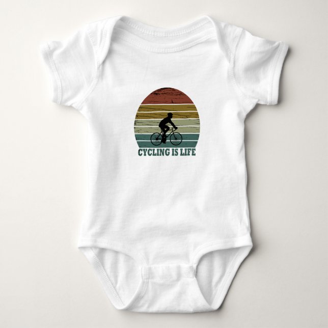 Body Para Bebê Dito engraçado sobre ciclismo (Frente)