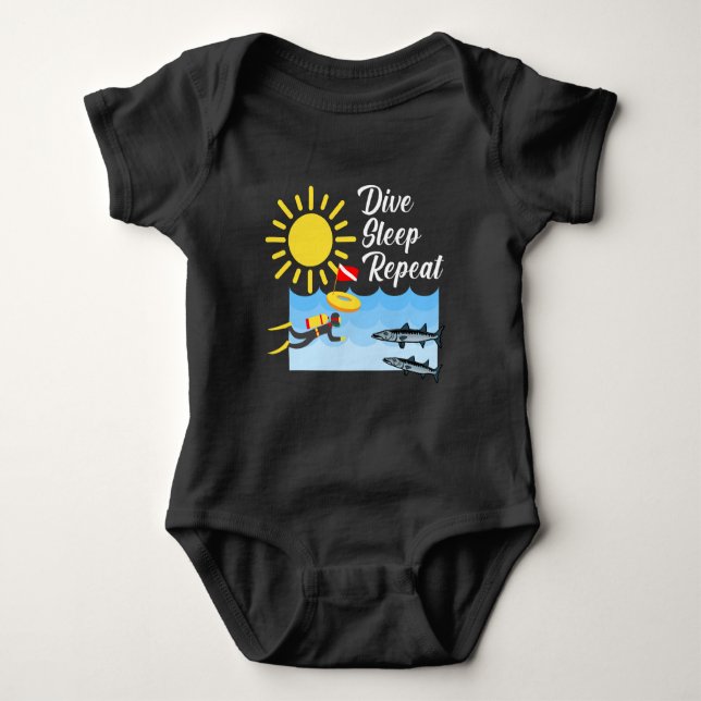 Body Para Bebê Dive Sleep Repetir Design - Bebê Jersey (Frente)