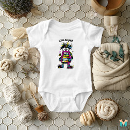 Body Para Bebê Diversão Colorida do Monstro do Livro Toddler