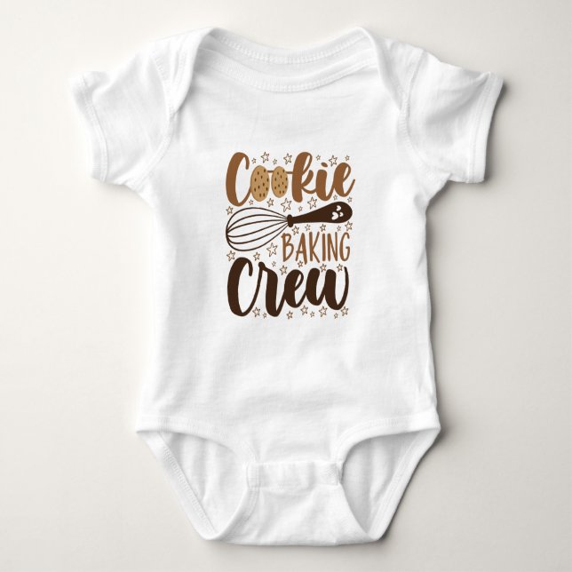 Body Para Bebê Diversão Cookie Baking Crew Design (Frente)