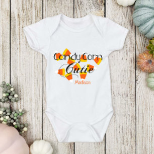 Body Para Bebê Diversão Do Halloween Candy Corn Cutie Baby Name