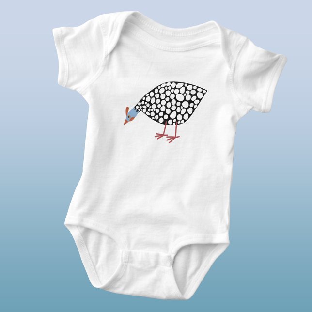 Body Para Bebê Diversão do Pássaro de Galinha (Fun Guineafowl bird baby bodysuit)