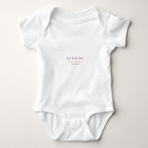 Body Para Bebê divertido ser um 1º aniversário arco-íris nome dat