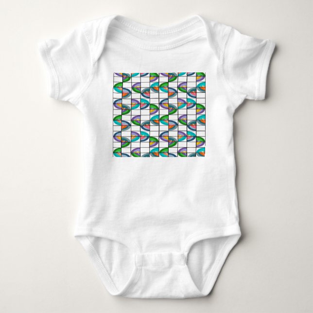 Body Para Bebê Divisões de Flor (Frente)