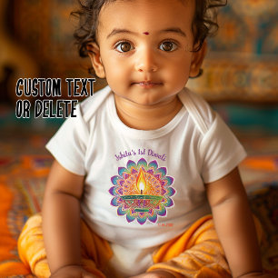 Body Para Bebê Diwali, 1rua do bebê, com nome personalizado