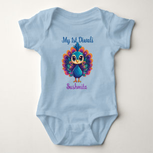 Body Para Bebê Diwali Peacock Debut