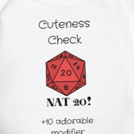 Body Para Bebê DnD Baby - Cuteness Check Nat 20