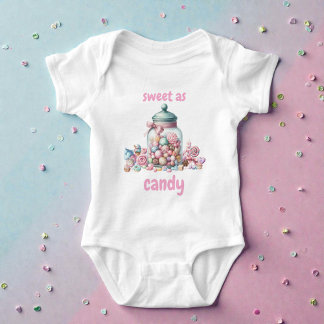 Body Para Bebê Doce Bala Aquarela Caprichosa