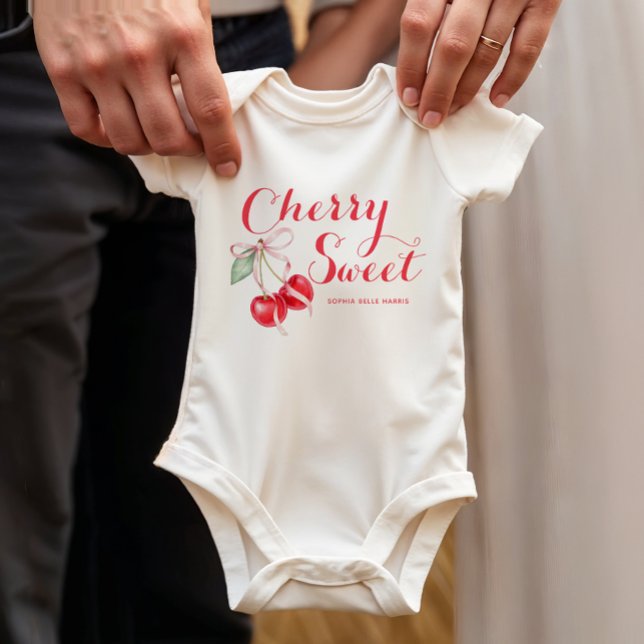 Body Para Bebê Doce Cereja Personalizado (Cherry Baby Bodysuit)