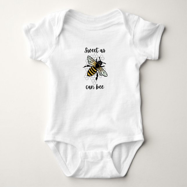 Body Para Bebê doce como a roupa de bebê de abelha. (Frente)