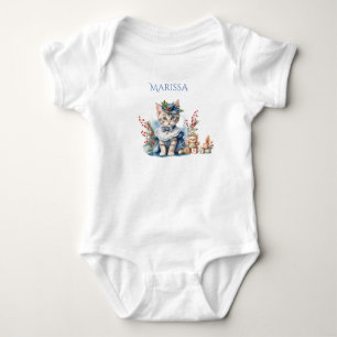 Body Para Bebê Doce Gatinha Vestida com Roupa Vitoriana - Bodysui
