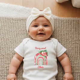 Body Para Bebê Doce Morango Arco-Íris Recém-Nascido