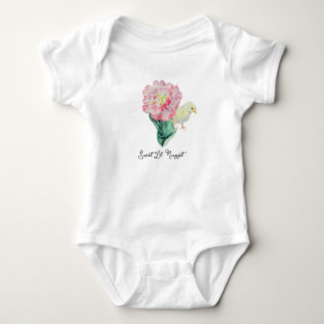 Body Para Bebê Doce Pequeno Nugget Bebê de Páscoa (Frente)