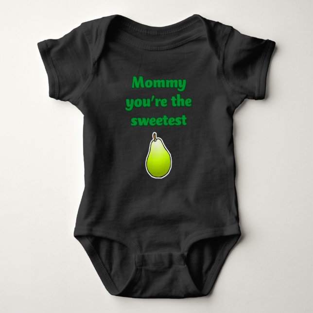 Body Para Bebê Doce Pera Verde (Frente)