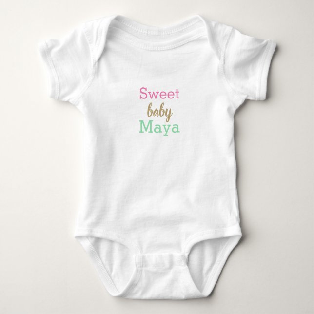 Body Para Bebê DOCE PERSONALIZADO BABY com uma única peça (Frente)