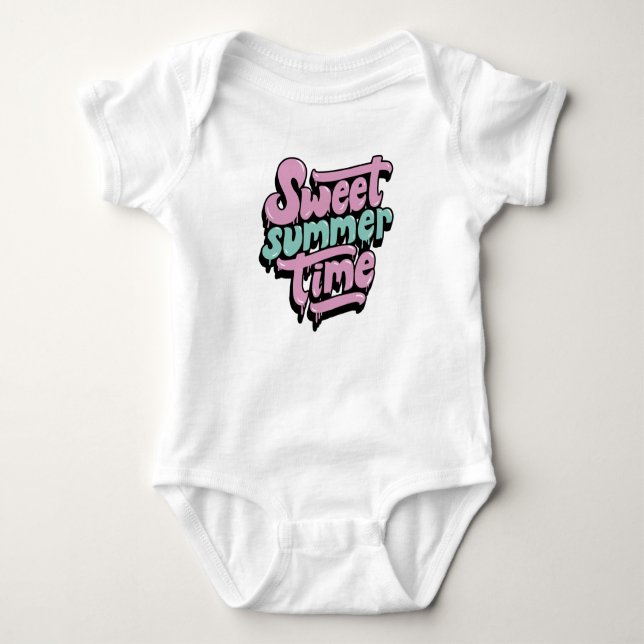 Body Para Bebê Doce Tempo de Verão Retrô (Frente)