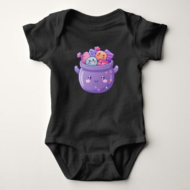 Body Para Bebê Doce Tratamentos Kawaii Cauldron Bebê Roupa (Frente)