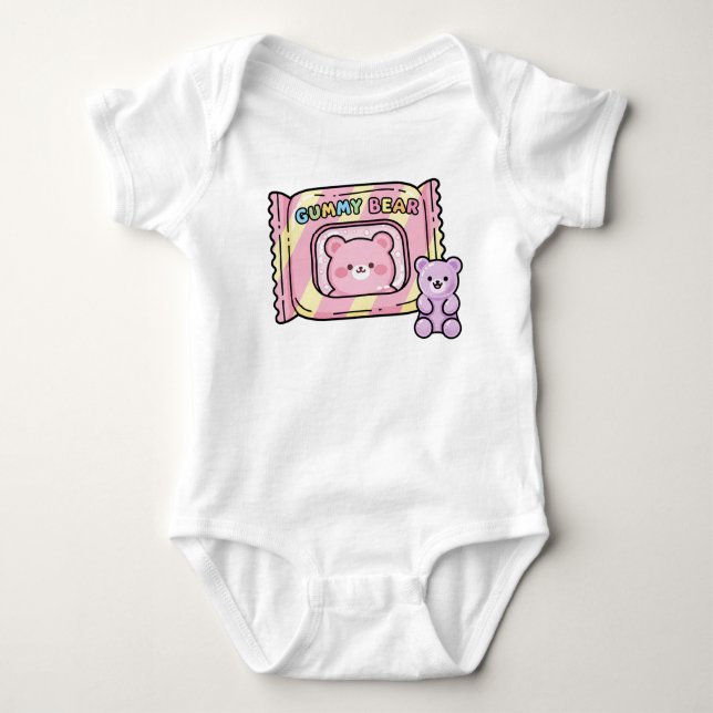 Body Para Bebê Doce Urso Gummy Kawaii Fofo (Frente)