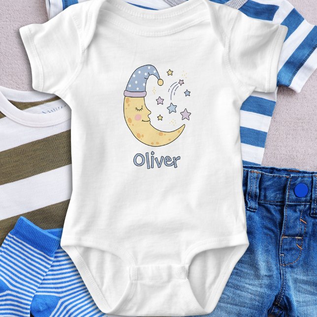 Body Para Bebê Doces Sonhos Crescentes Lua e Estrelas (Criador carregado)