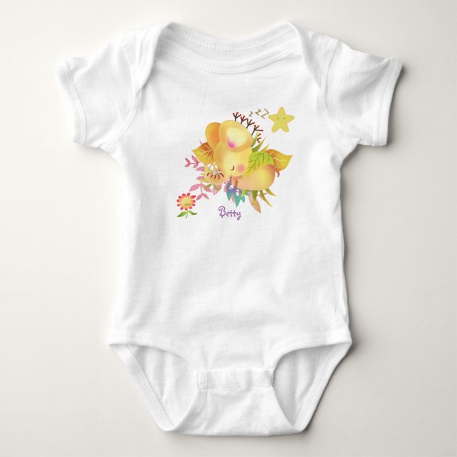 Body Para Bebê Doces Sonhos Elefante Bebê (Frente)